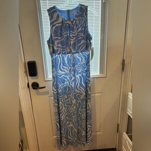 London Times Blue and White Maxi Dress NWT